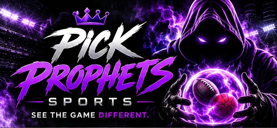 Original purple Pick Prophets hooded mascot and brand concept artwork
